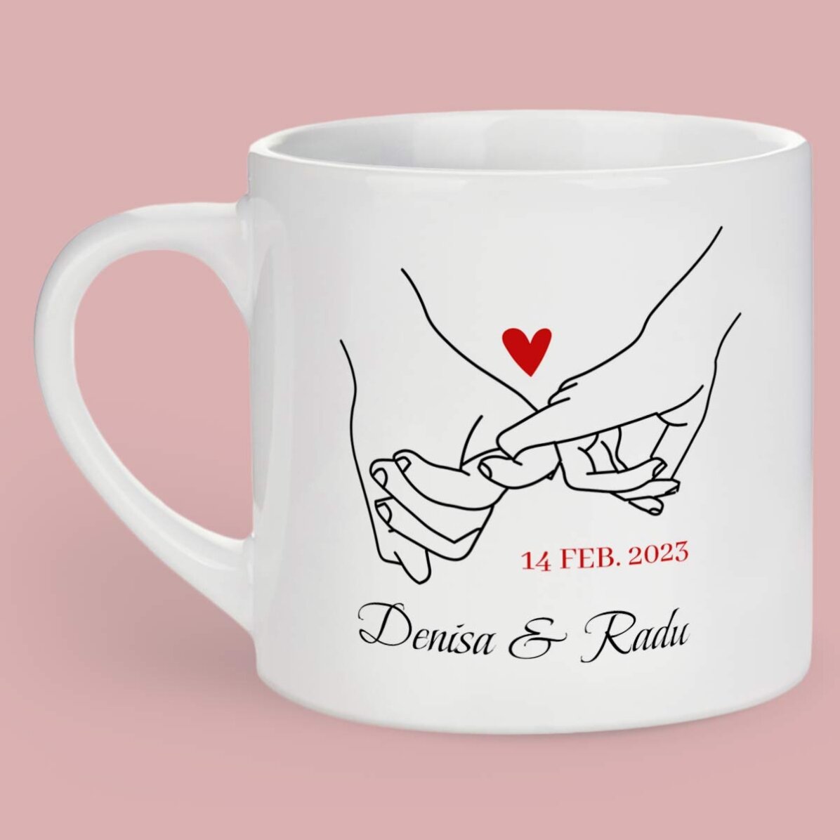 Cană espresso personalizată cu text și o poză - Promise