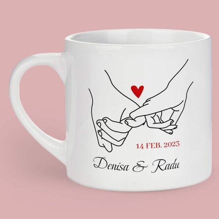 Cană espresso personalizată cu text și o poză - Promise