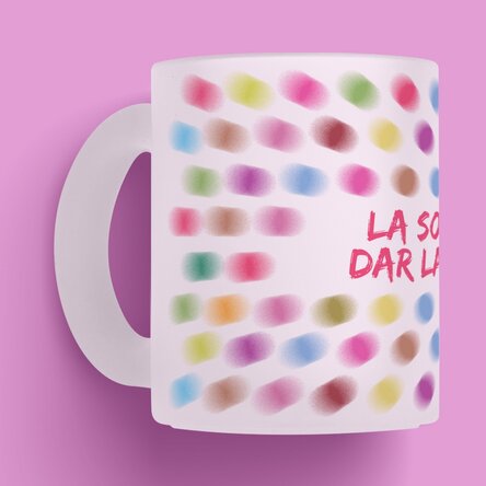 Cană sticlă mată personalizată blurry 