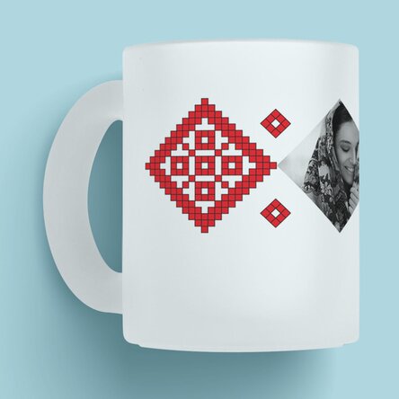 Cană sticlă mată personalizată cu 2 poze și text - Te iubesc cu patimă!