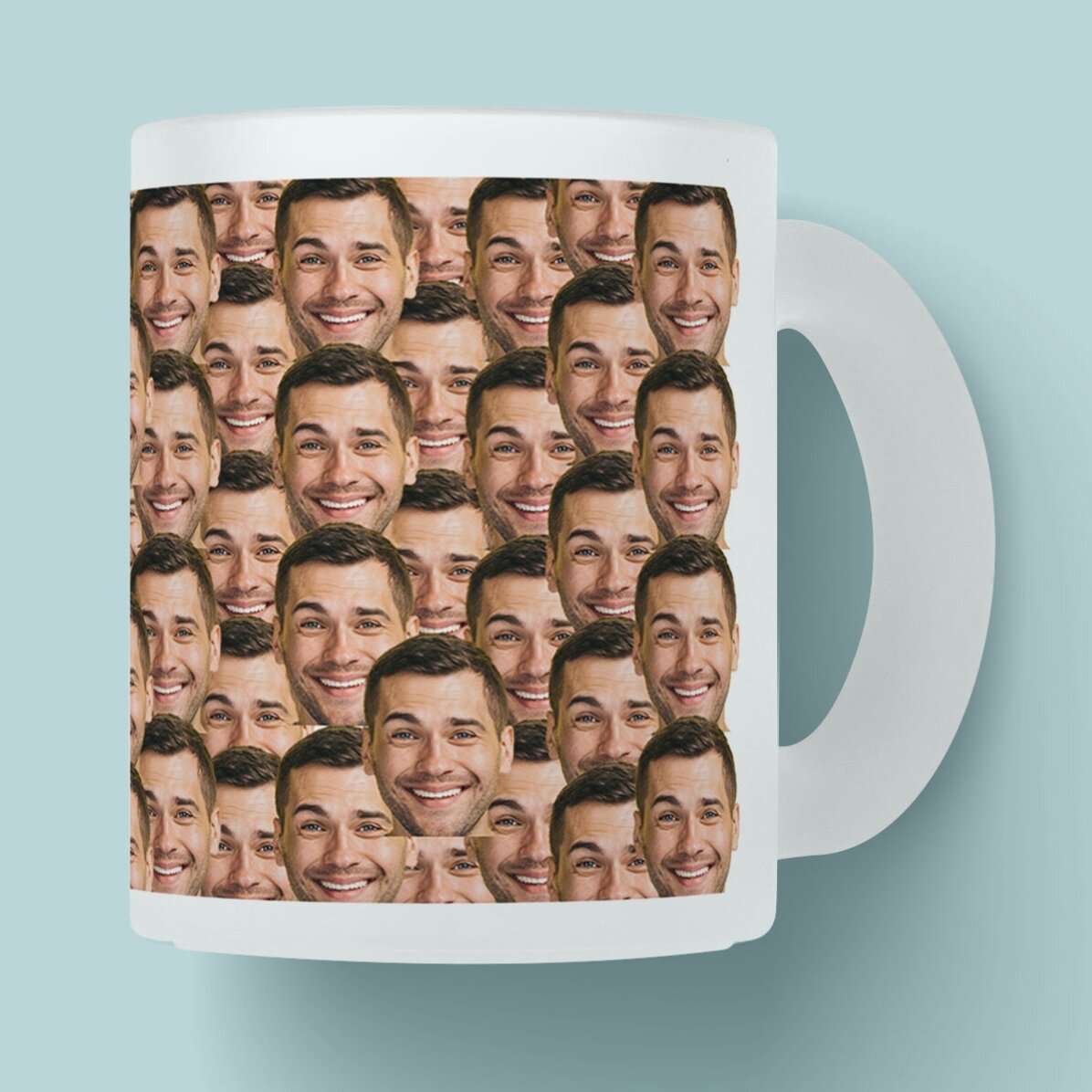 Cană sticlă mată personalizată cu colaj de poze