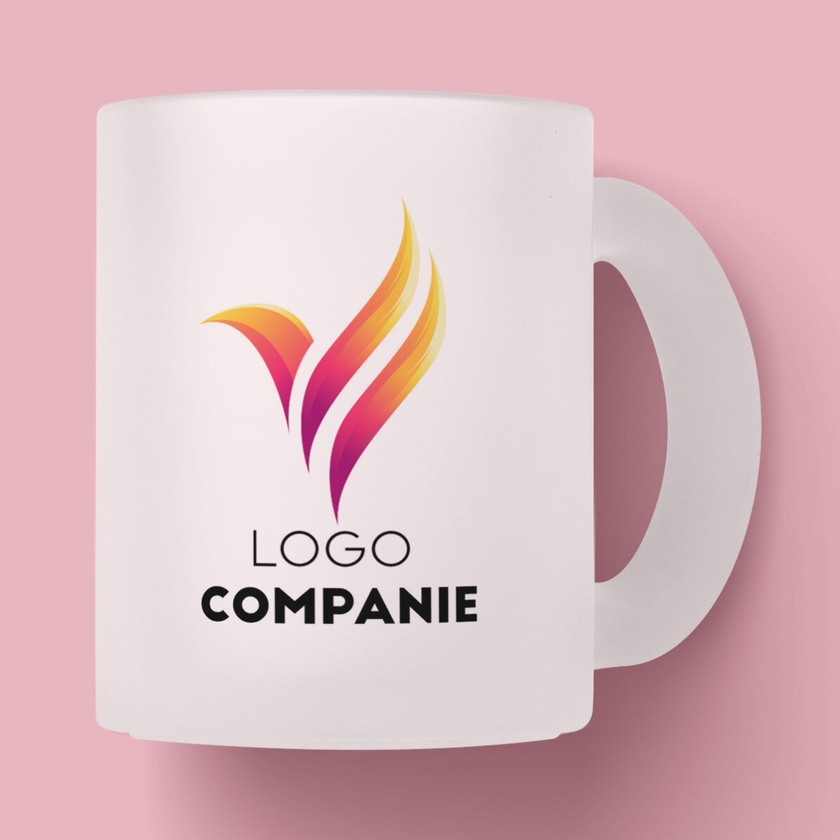 Cană sticlă mată personalizată cu logo și text 