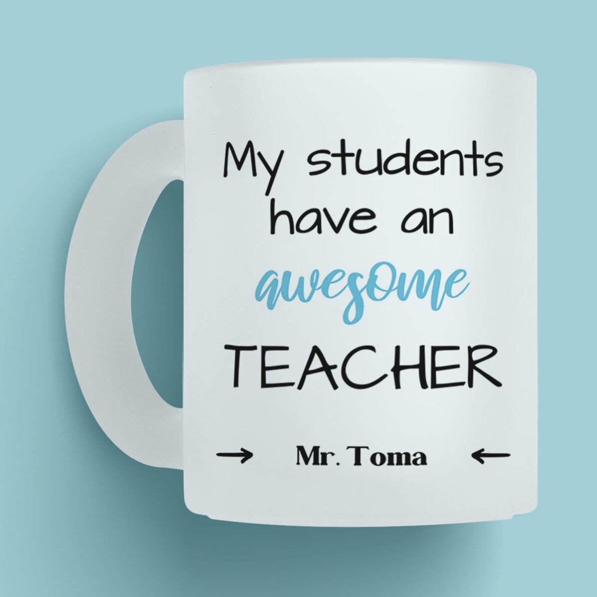 Cană sticlă mată personalizată cu mesaj - Awesome