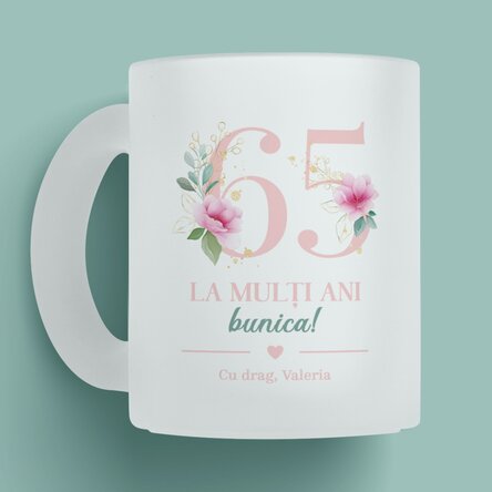 Cană mată personalizată cu mesaj - Flori