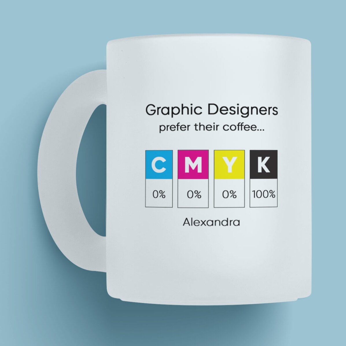 Cană mată personalizată cu mesaj - Graphic Designer 