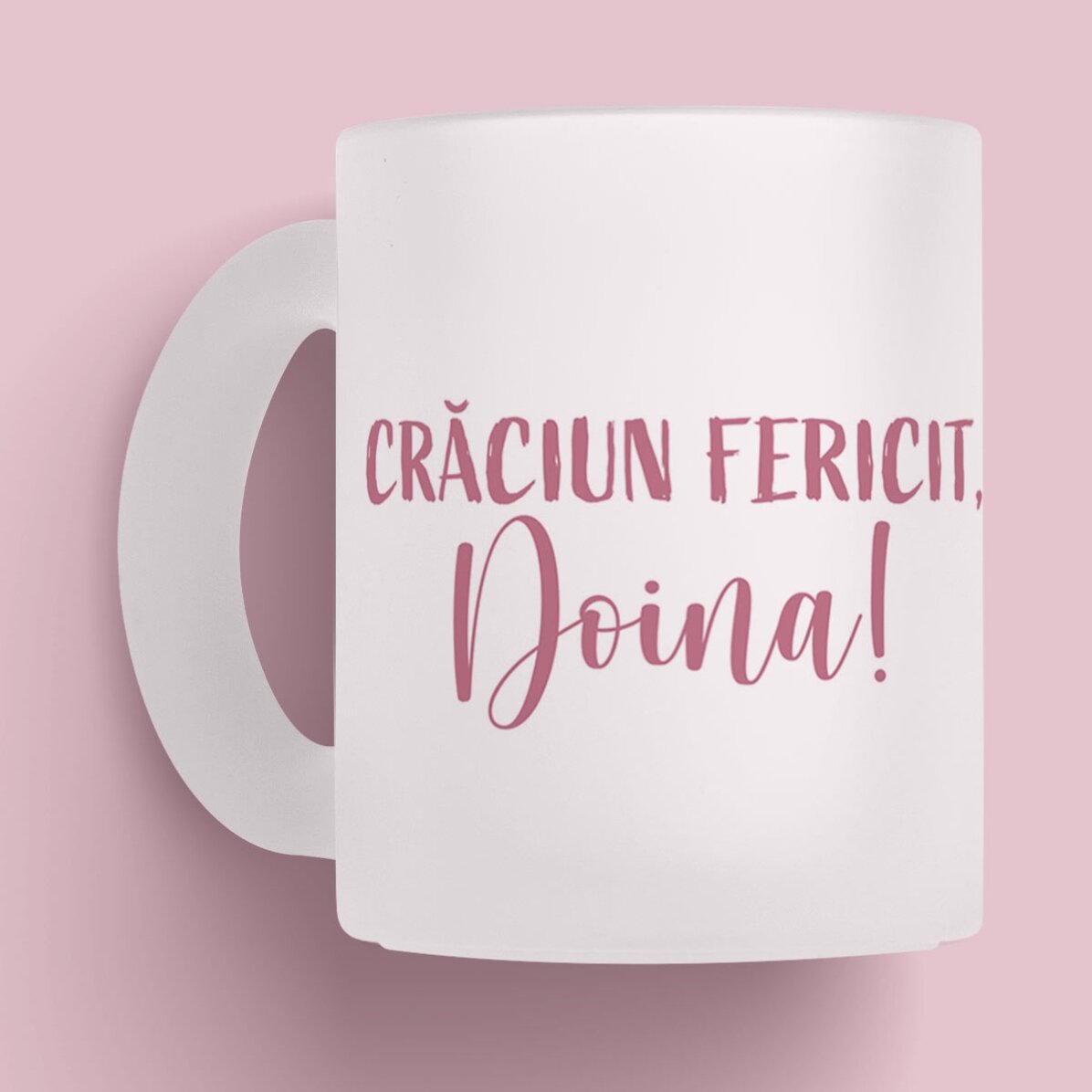 Cană sticlă mată personalizată cu nume - Christmas Princess Blue