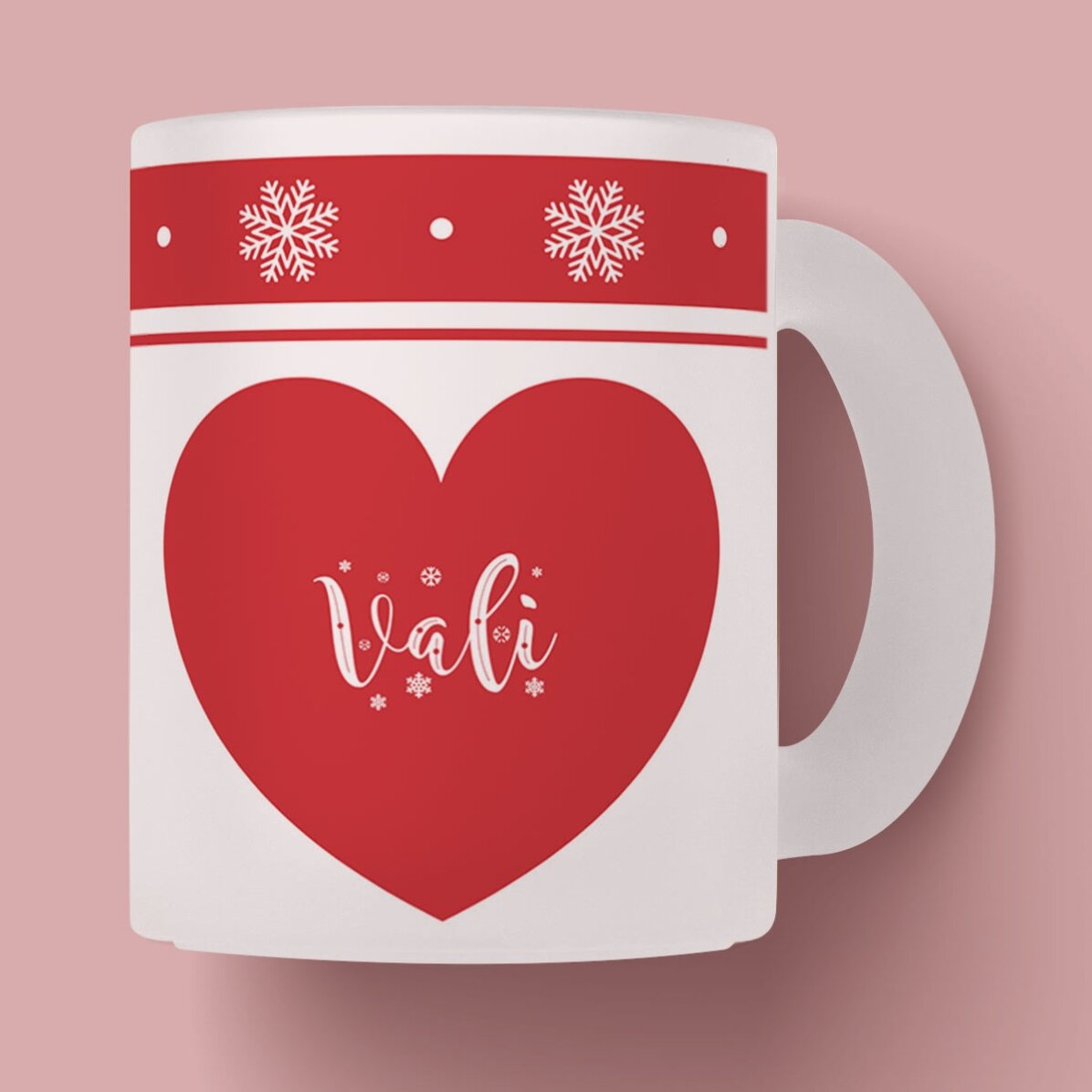Cană sticlă mată personalizată cu nume - Lovely Christmas