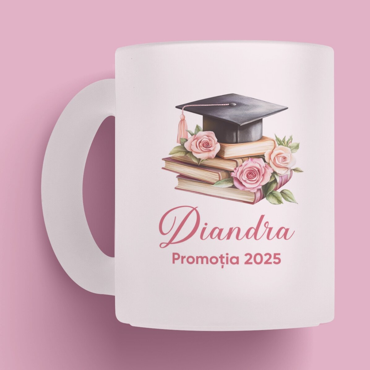 Cană mată personalizată cu nume și text - Absolvire