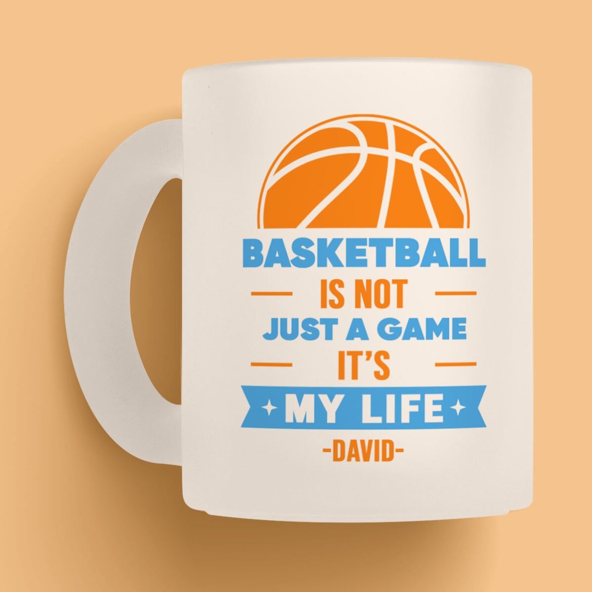 Cană mată personalizată cu text - Baschet