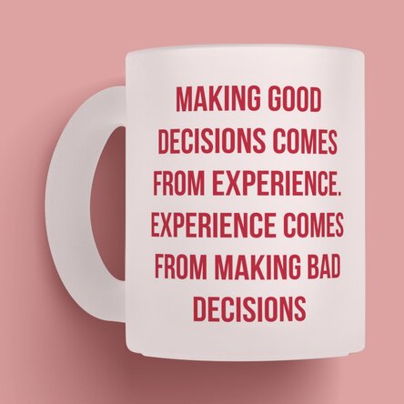 Cană sticlă mată personalizată cu text - Experience