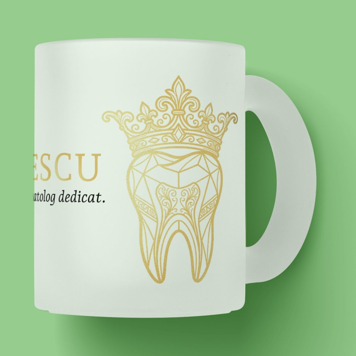 Personalised mug with text - Golden Dentist