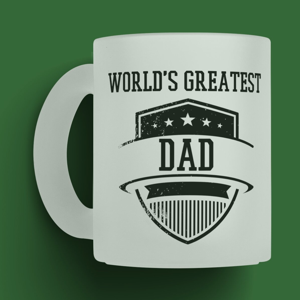 Cană sticlă mată personalizată cu text - Greatest Dad 