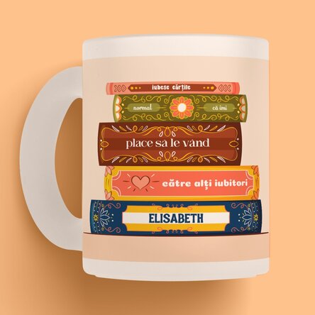 Cană mată personalizată cu text - Librar