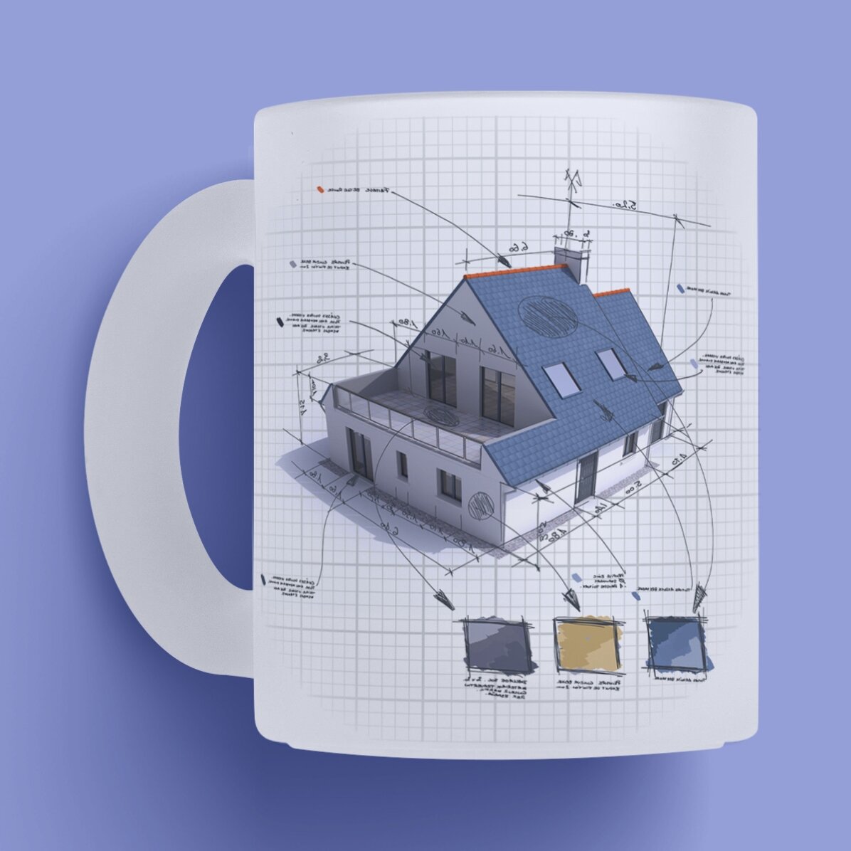 Personalised mug with text for architects