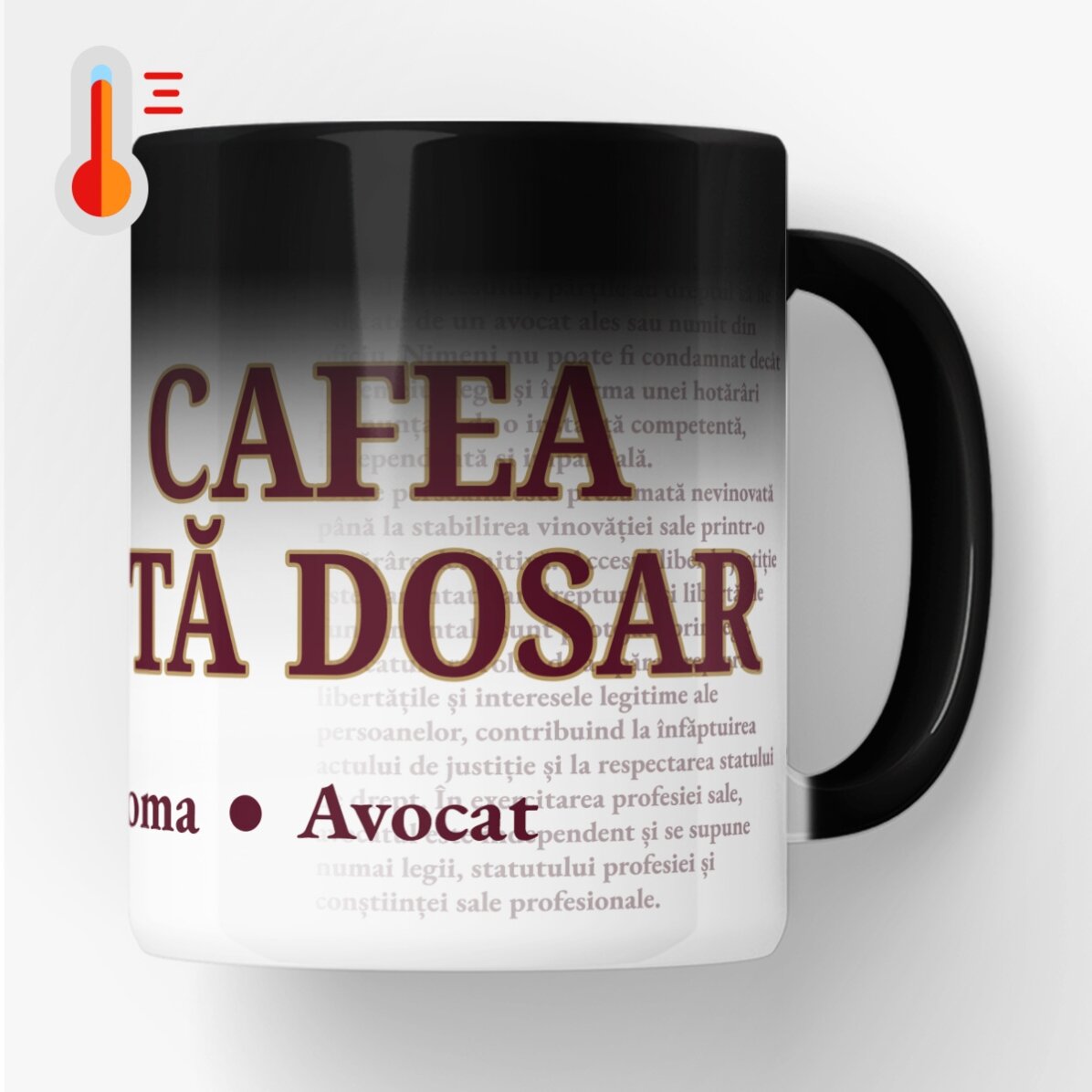 Personalised mug with text for lawyers