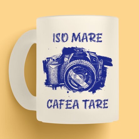 Cană mată personalizată cu text pentru fotografi - Aparat foto