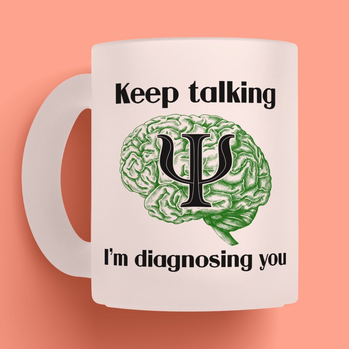 Cană mată personalizată cu text pentru psihologi - Psyche