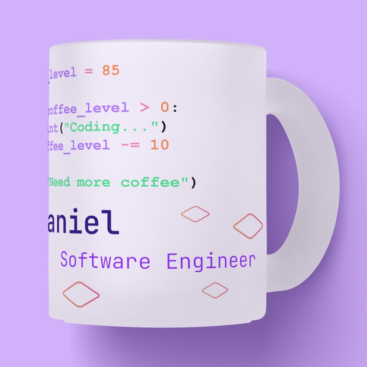 Personalised mug with text - Programming