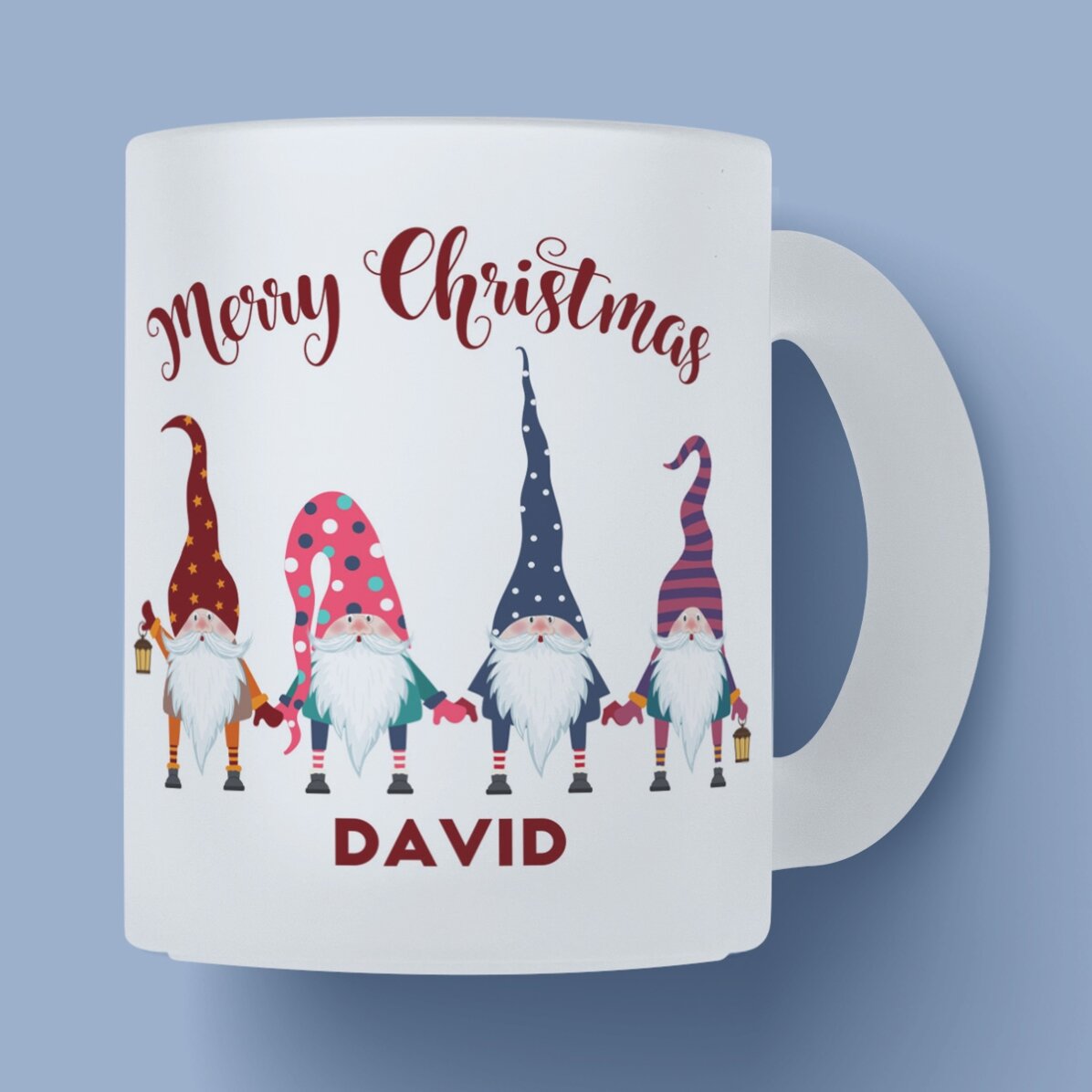 Cană sticlă mată personalizată cu text - Santa is coming 