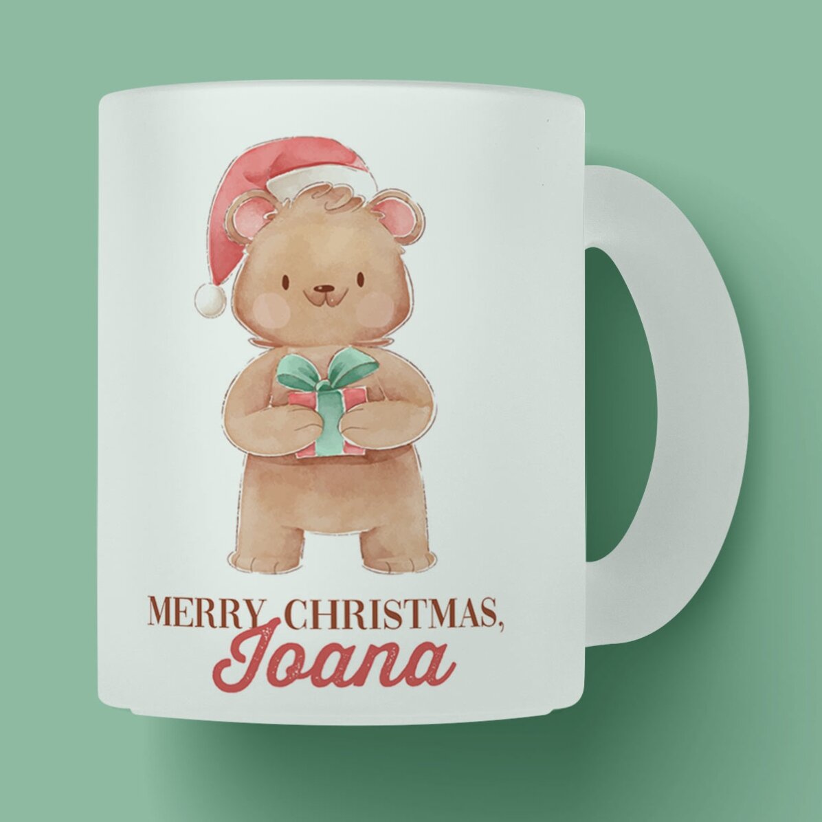 Cană sticlă mată personalizată cu text - Wonderful time