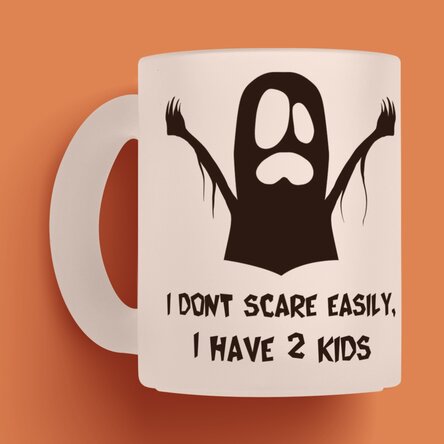 Cană sticlă mată personalizată - Ghost 