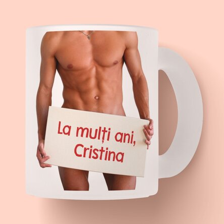 Cană sticlă mată personalizată - hooooot 