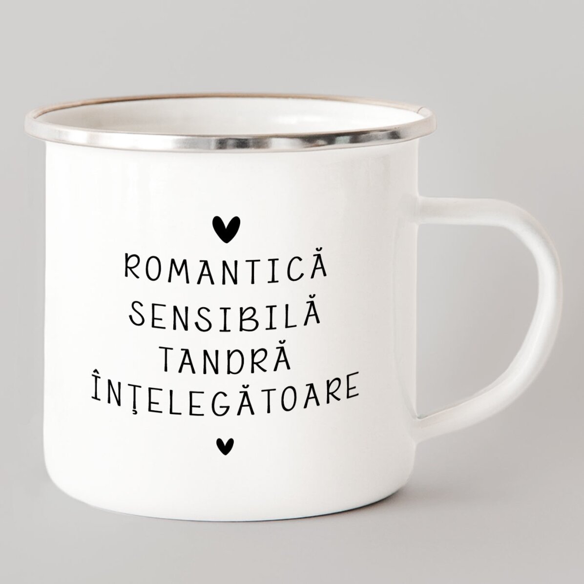 Cană metalică emailată personalizată cu mesaj - Zodia Rac