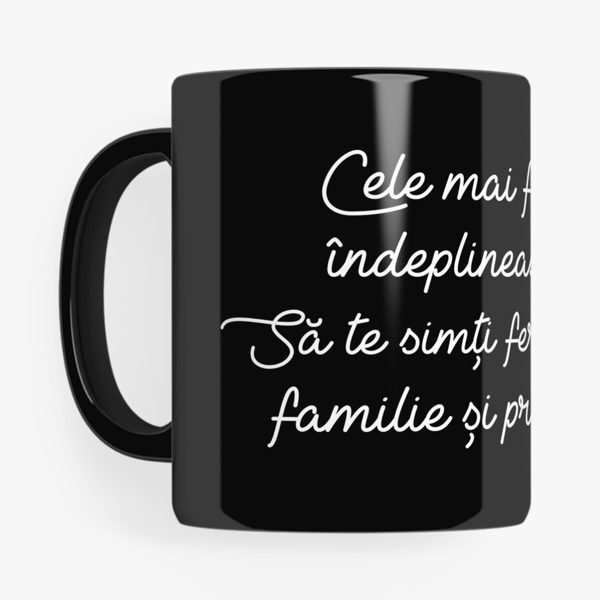 Cană neagră personalizată cu mesaj