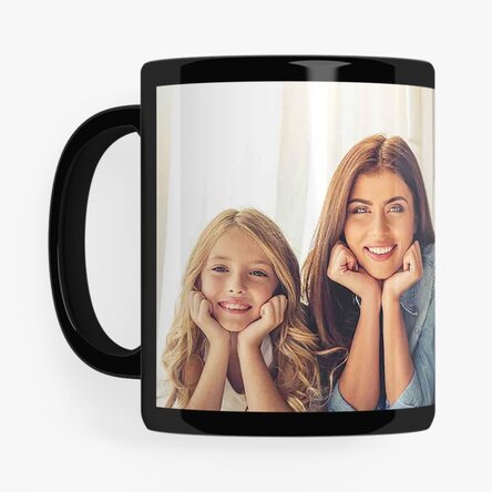 Cană neagră personalizată cu upload de o poză