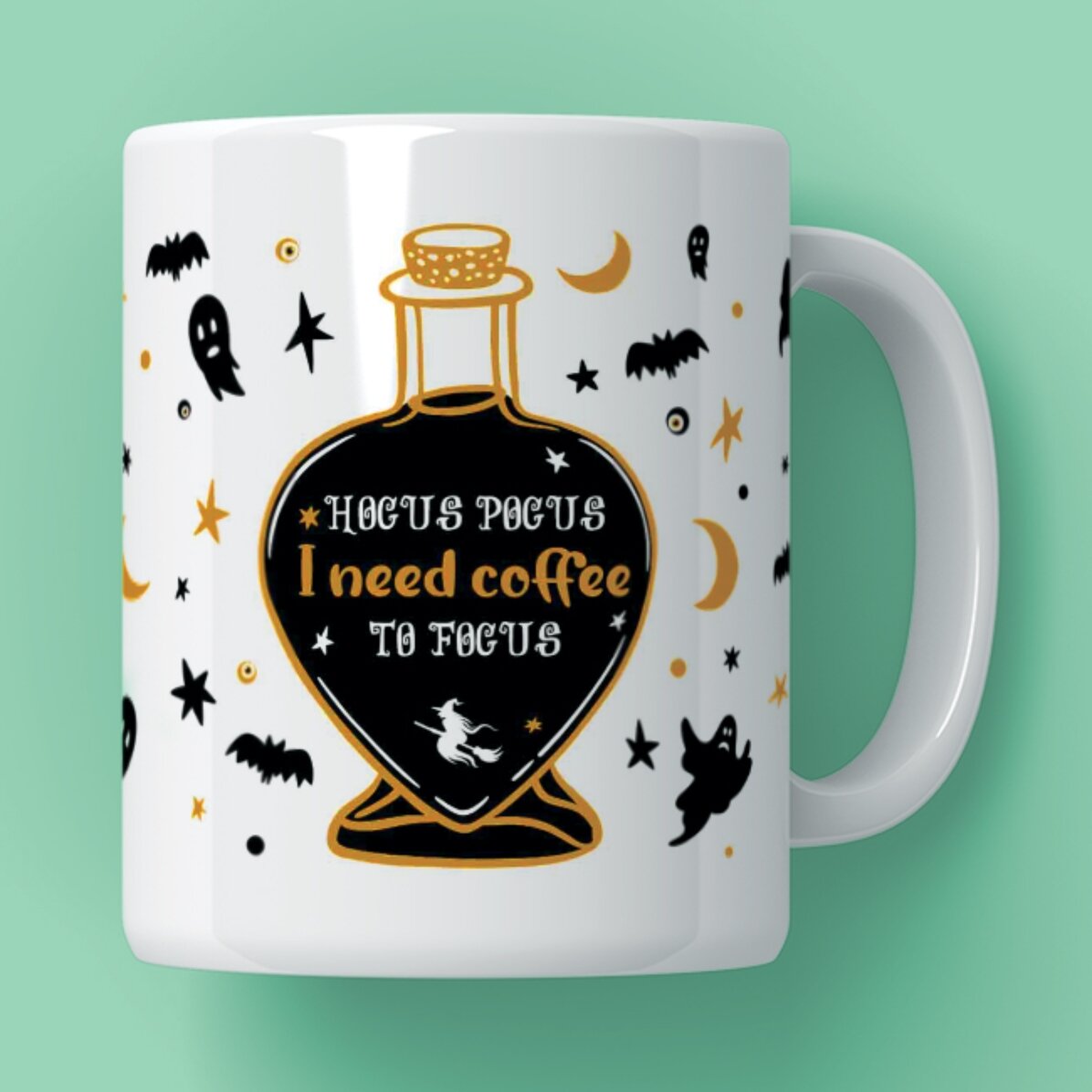 Cană personalizat cu text pentru Halloween - Hocus Pocus