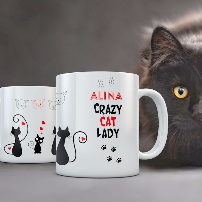 Cană personalizată - Crazy cat