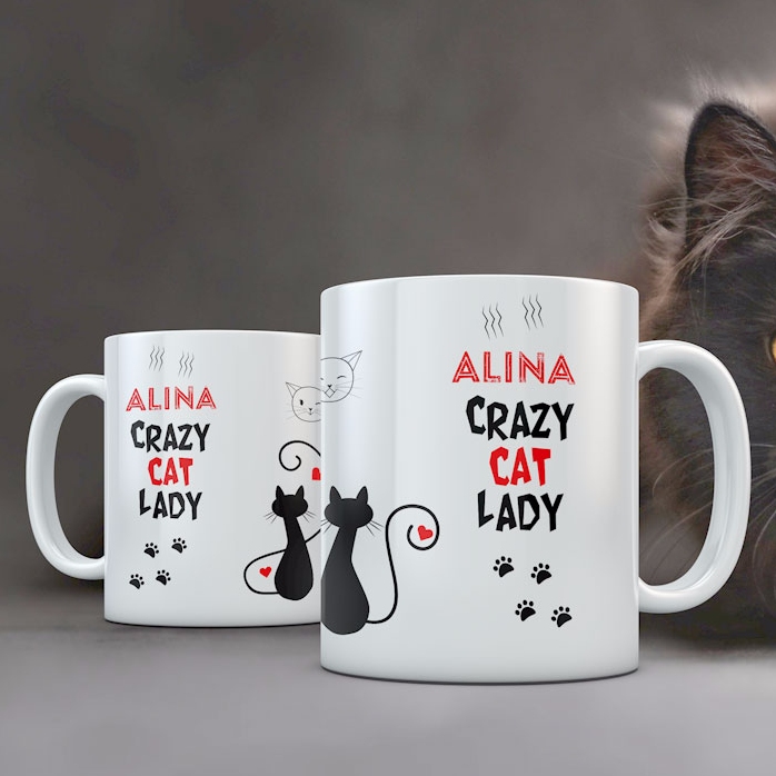 Cană personalizată - Crazy cat