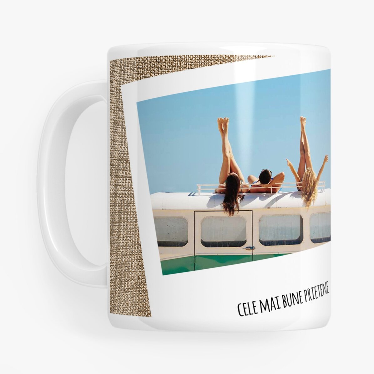 Cană personalizată cu 2 poze și text - Amintiri de neuitat