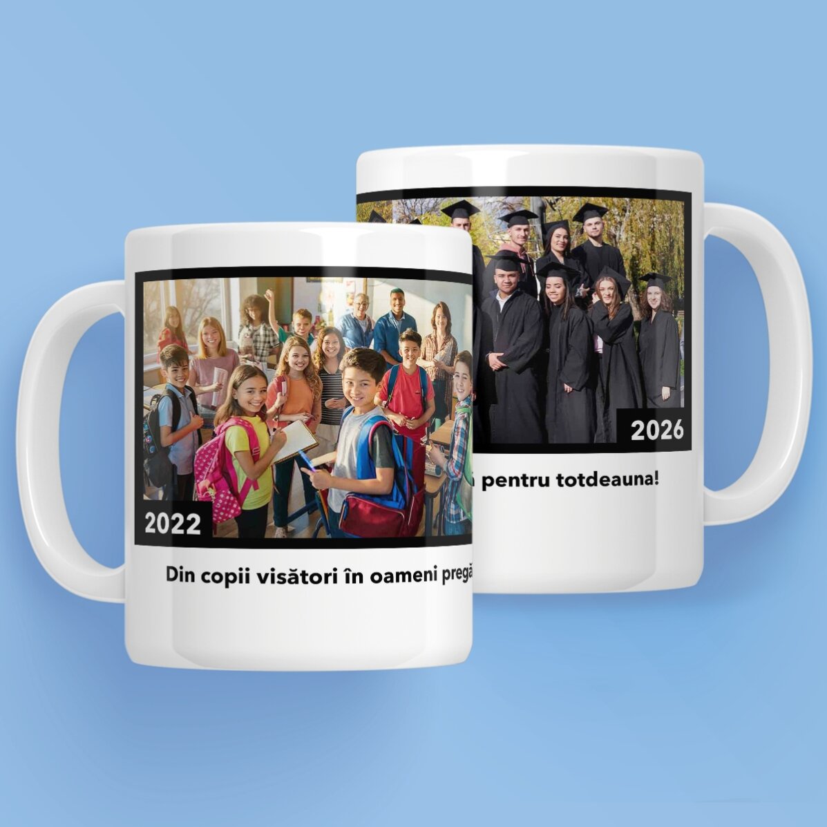 Personalised mug with 2 photos and text - Memories