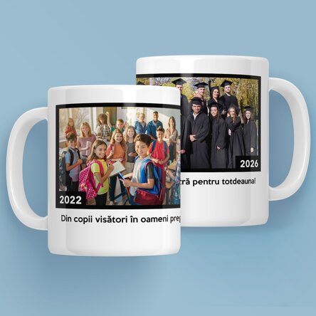 Personalised mug with 2 photos and text - Memories