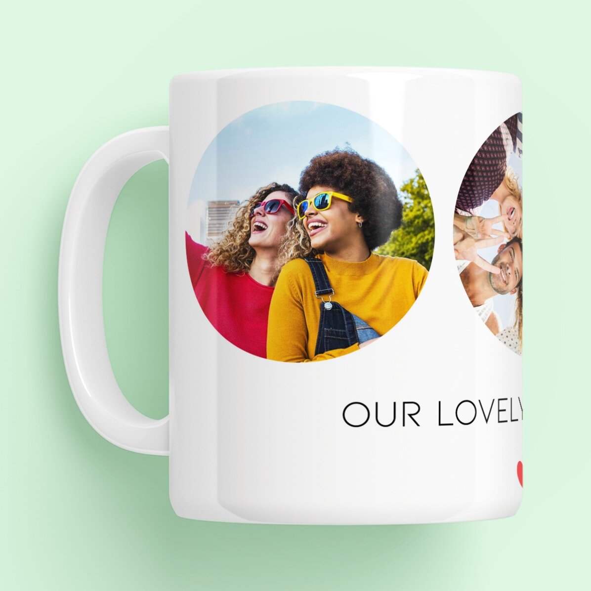 Personalised mug with 3 photos and text - Unforgettable memories