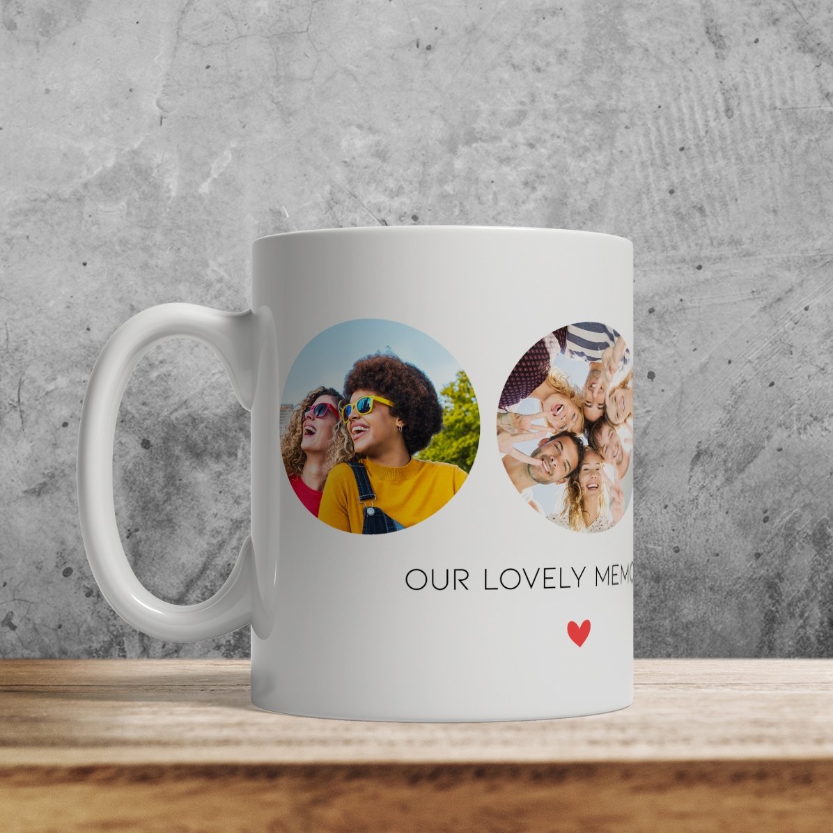 Personalised mug with 3 photos and text - Unforgettable memories