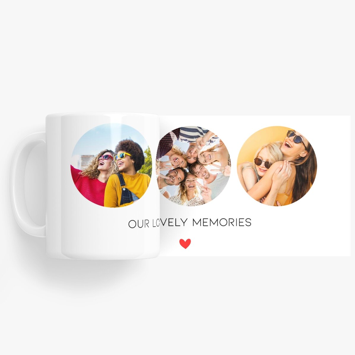 Personalised mug with 3 photos and text - Unforgettable memories