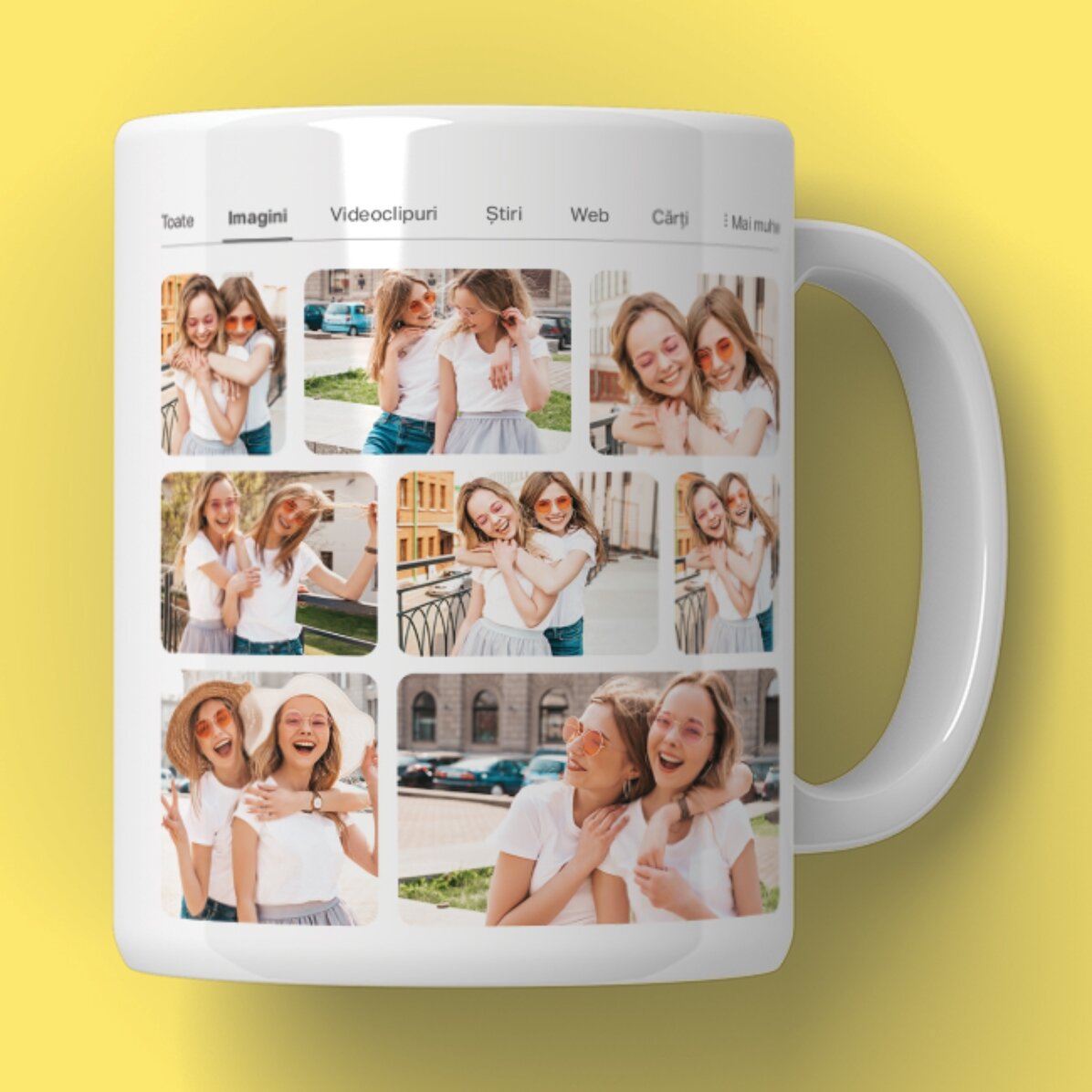 Cană personalizată cu 9 poze și text - Search