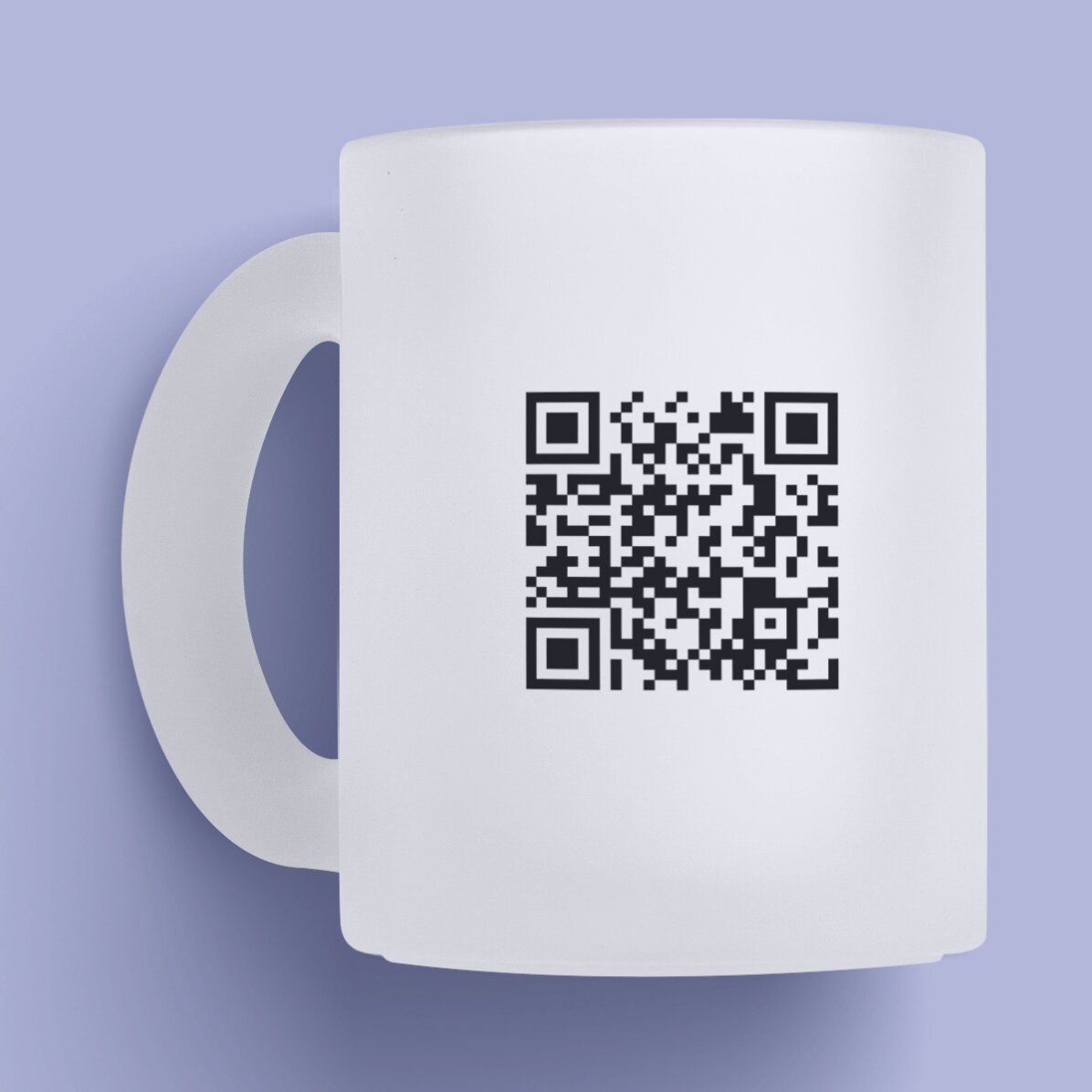 Cană sticlă mată personalizată cu cod QR 