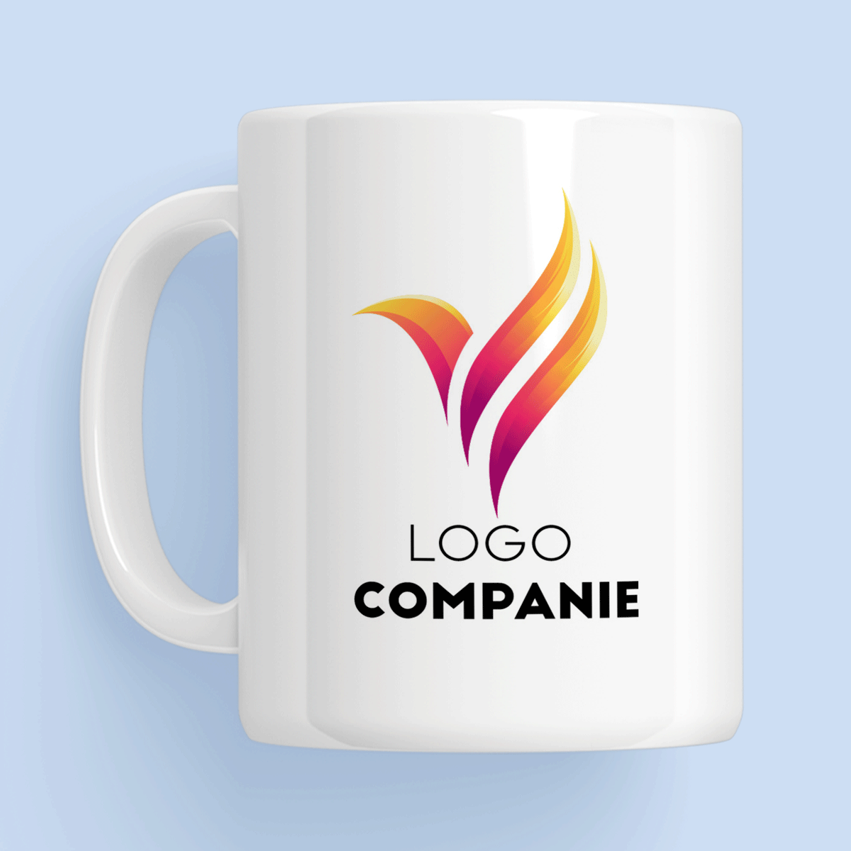 Personalised mug with logo and name