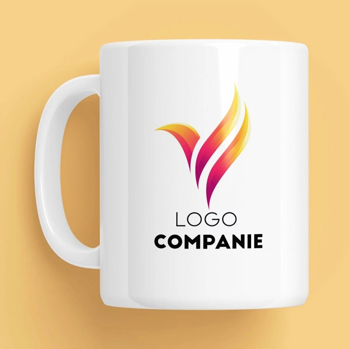 Personalised mug with logo and name