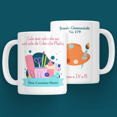Cană personalizată cu mesaj - Profesoară de Educație Plastică