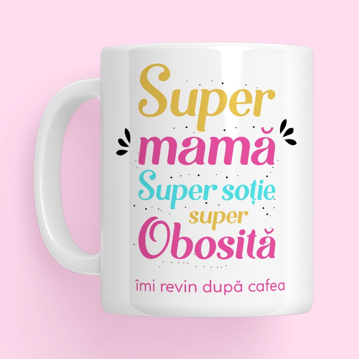 Personalised mug with message – Super Mum