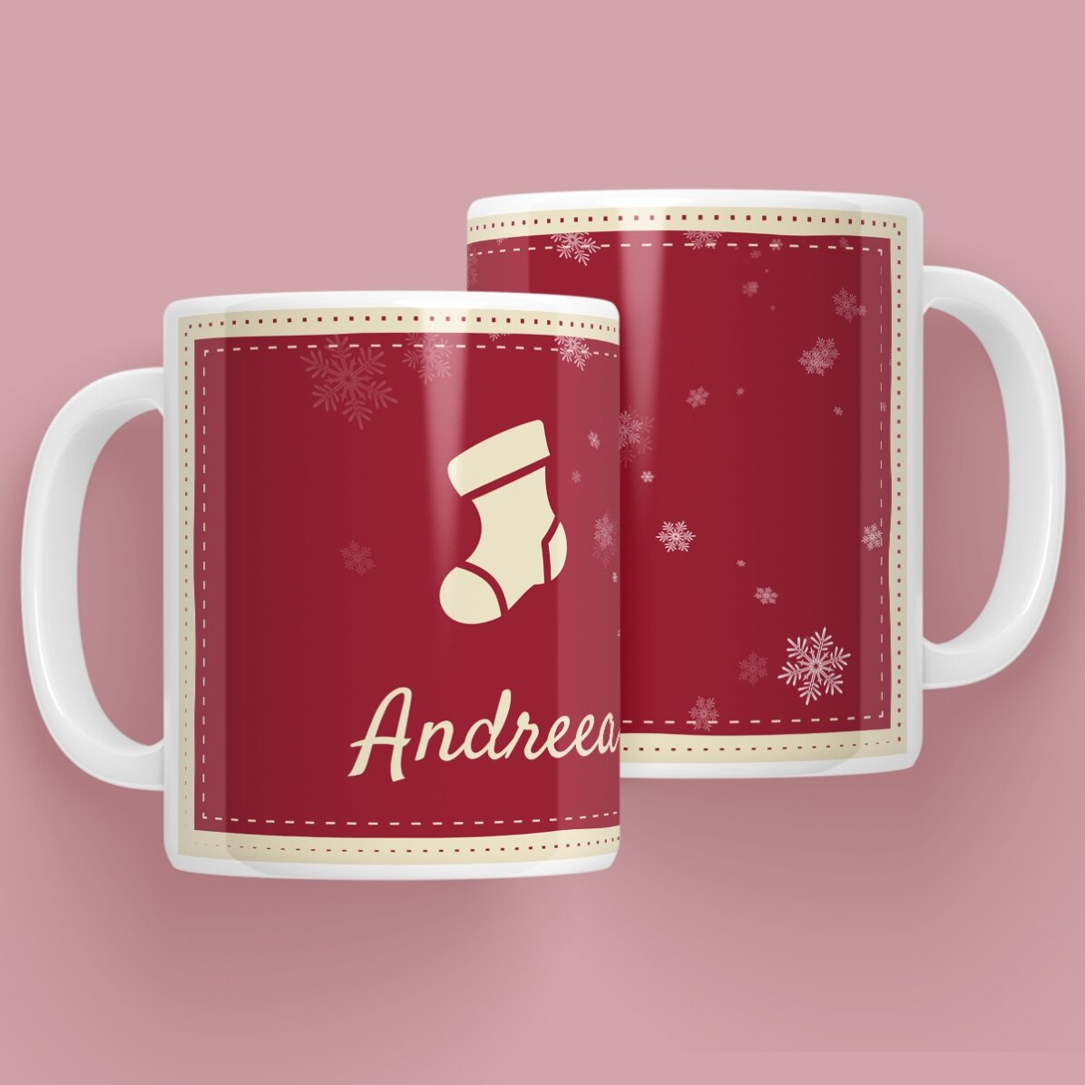 Personalised Christmas mug with name