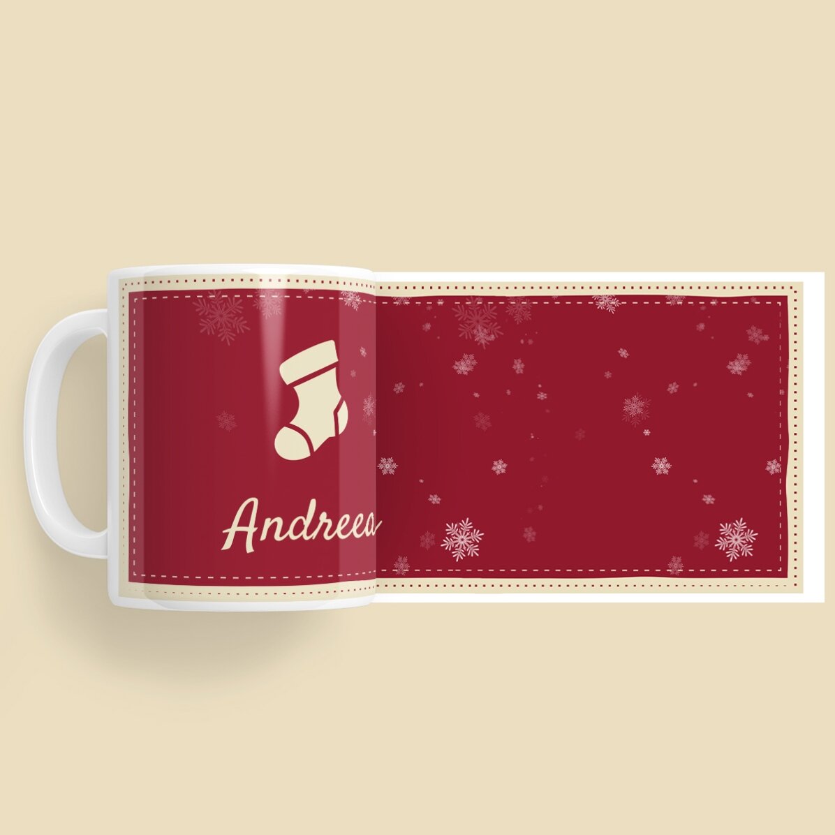 Personalised Christmas mug with name