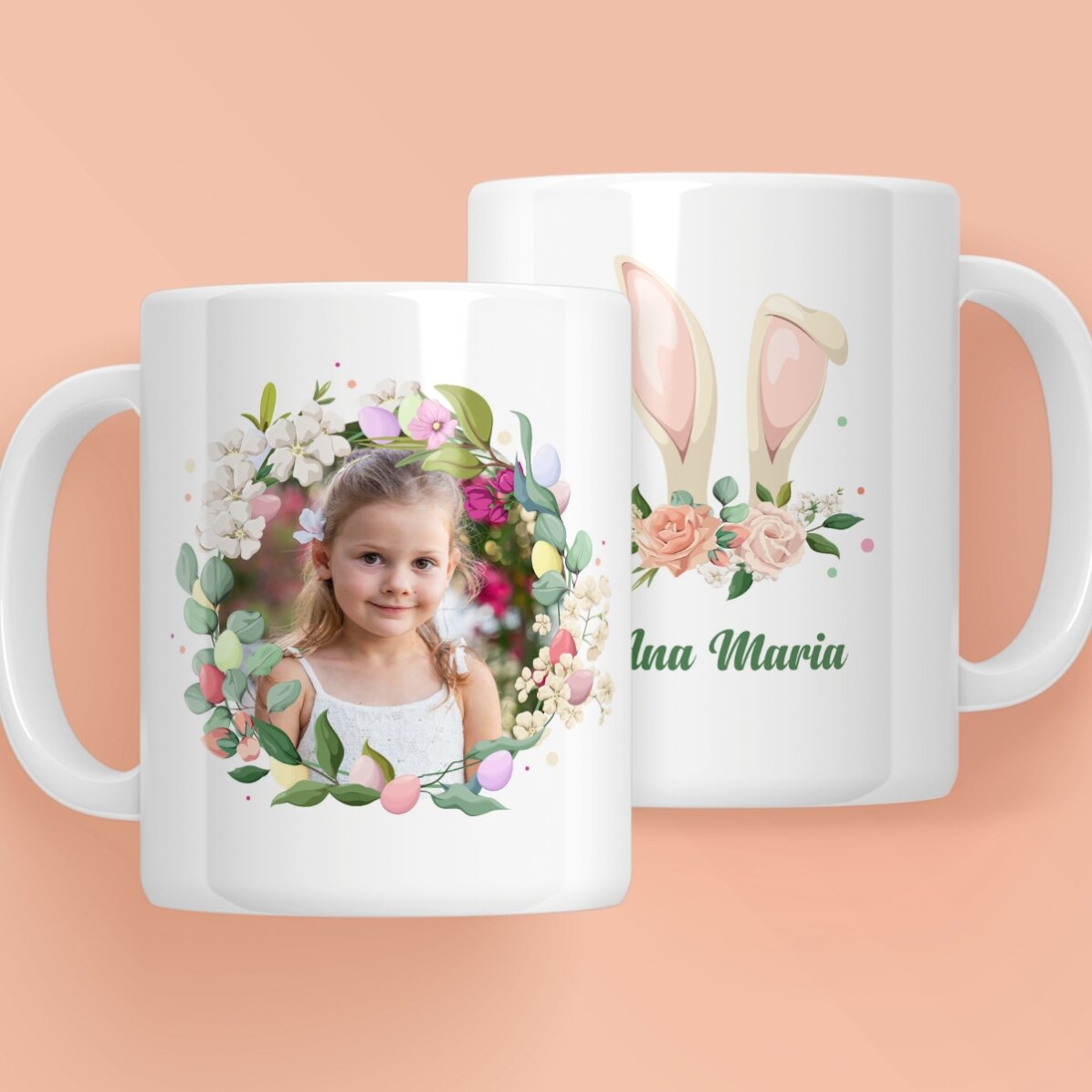Cană personalizată cu nume și poză - Cute Easter