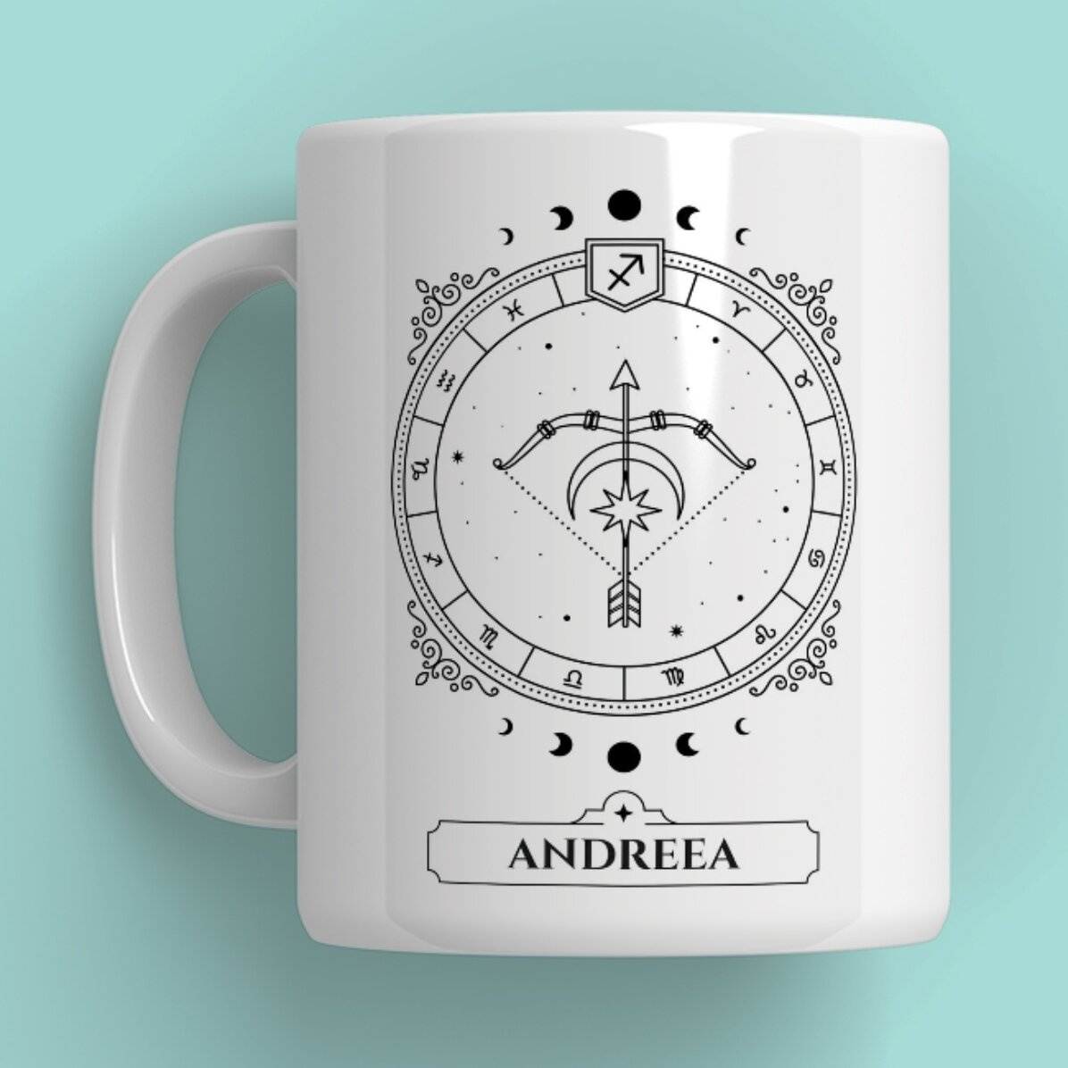 Cană personalizată cu nume și zodie - Săgetător