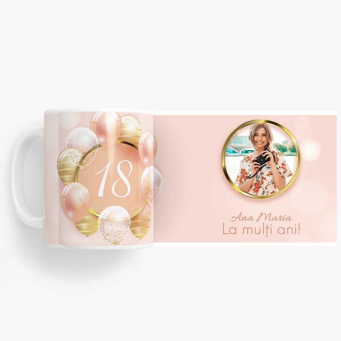 Cană personalizată cu o poză și text - Majorat