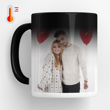 Cană termosensibilă personalizată cu o poză și text 